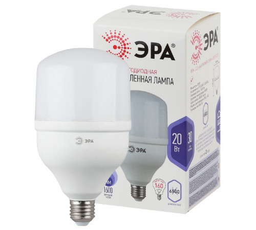 Лампа светодиодная Эра E27 20W 6500K LED POWER T80-20W-6500-E27 Б0027011 Лампа светодиодная Эра E27 20W 6500K LED POWER T80-20W-6500-E27 Б0027011