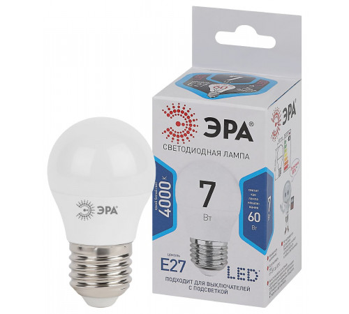 Лампа светодиодная Эра E27 7W 4000K LED P45-7W-840-E27 Б0020554