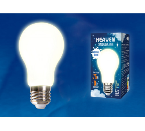 Лампа светодиодная Uniel LED-A60-9W/3000K/E27/FR GLH01WH UL-00004841