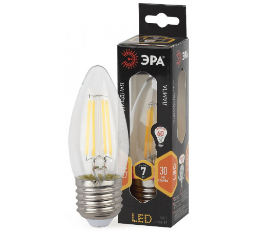 Лампа светодиодная Эра E27 7W 2700K F-LED B35-7W-827-E27 Б0027950 Лампа светодиодная Эра E27 7W 2700K F-LED B35-7W-827-E27 Б0027950