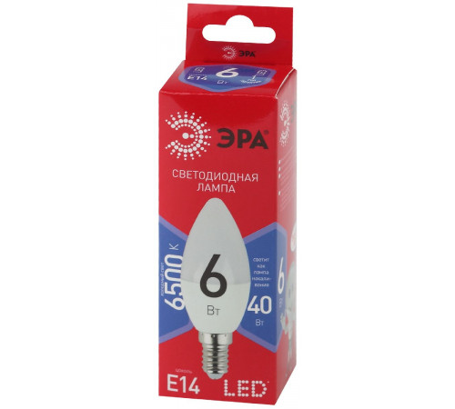 Лампа светодиодная Эра E14 6W 6500K LED B35-6W-865-E14 R Б0045339 Лампа светодиодная Эра E14 6W 6500K LED B35-6W-865-E14 R Б0045339