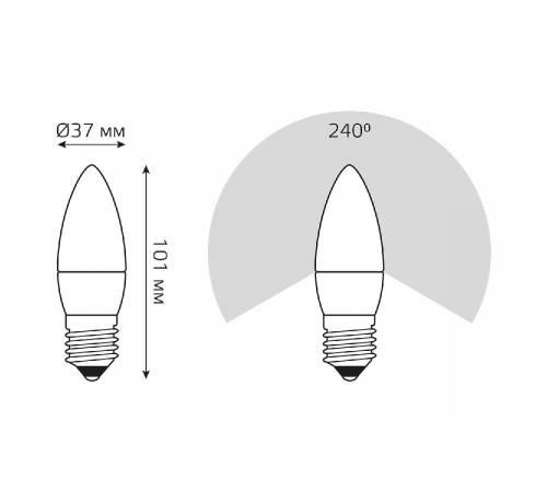 Лампа светодиодная Gauss E27 10W 4100K свеча матовая 30220 Лампа светодиодная Gauss E27 10W 4100K свеча матовая 30220
