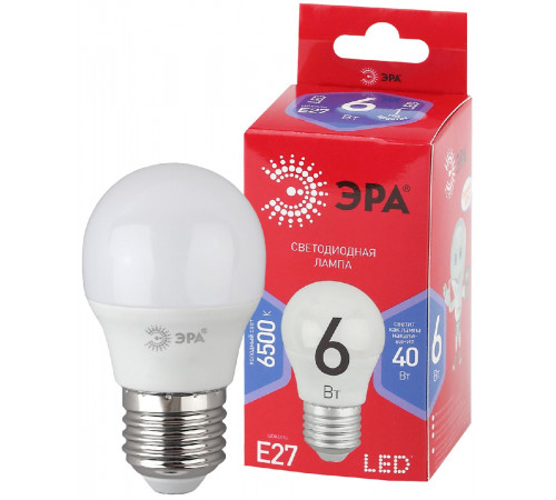 Лампа светодиодная Эра E27 6W 6500K LED P45-6W-865-E27 R Б0045357 Лампа светодиодная Эра E27 6W 6500K LED P45-6W-865-E27 R Б0045357