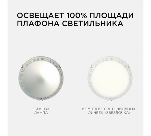 Комплект светодиодных линеек Apeyron Звездочка 220В 5730 8Вт 3000К IP30 12-16