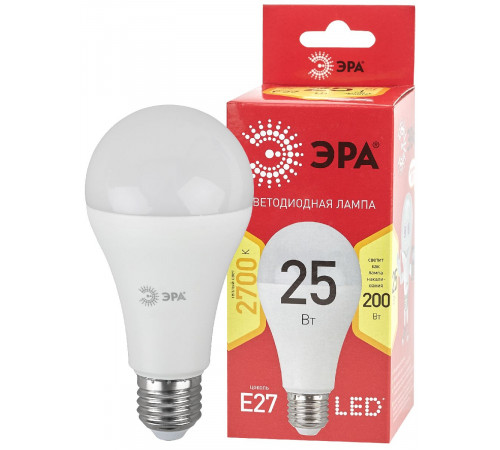 Лампа светодиодная Эра E27 25W 2700K LED A65-25W-827-E27 R Б0048009 Лампа светодиодная Эра E27 25W 2700K LED A65-25W-827-E27 R Б0048009