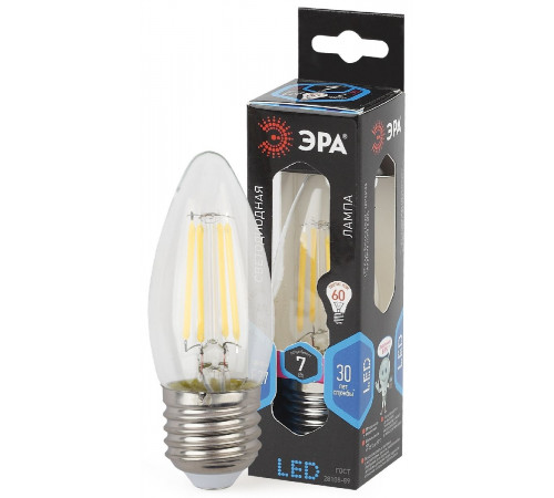 Лампа светодиодная Эра E27 7W 4000K F-LED B35-7W-840-E27 Б0027951 Лампа светодиодная Эра E27 7W 4000K F-LED B35-7W-840-E27 Б0027951