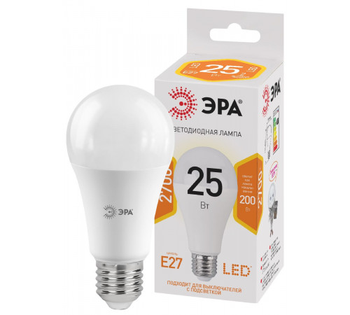 Лампа светодиодная Эра E27 25W 2700K LED A65-25W-827-E27 Б0035334 Лампа светодиодная Эра E27 25W 2700K LED A65-25W-827-E27 Б0035334