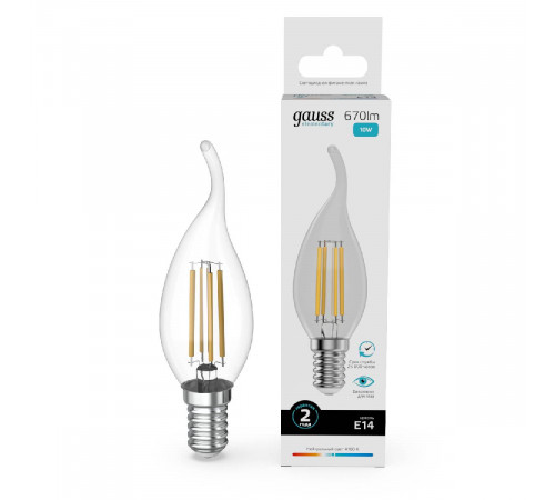 Лампа светодиодная Gauss Filament Elementary E14 10W 4100K 42120
