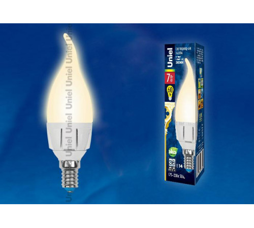 Лампа светодиодная (UL-00002415) Uniel E14 7W 4000K матовая LED-CW37 7W/NW/E14/FR PLP01WH Лампа светодиодная (UL-00002415) Uniel E14 7W 4000K матовая LED-CW37 7W/NW/E14/FR PLP01WH