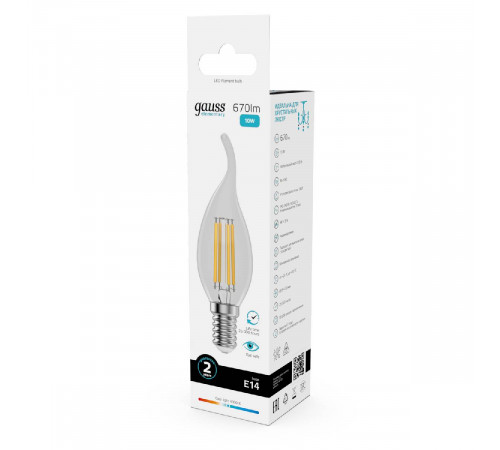 Лампа светодиодная Gauss Filament Elementary E14 10W 4100K 42120