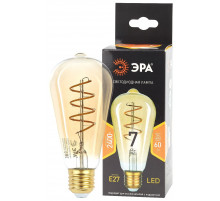 Лампа светодиодная Эра E27 7W 2400K F-LED ST64-7W-824-E27 spiral gold Б0047665