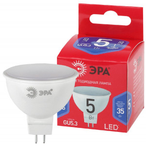 Лампа светодиодная Эра GU5.3 5W 6500K LED MR16-5W-865-GU5.3 R Б0045349