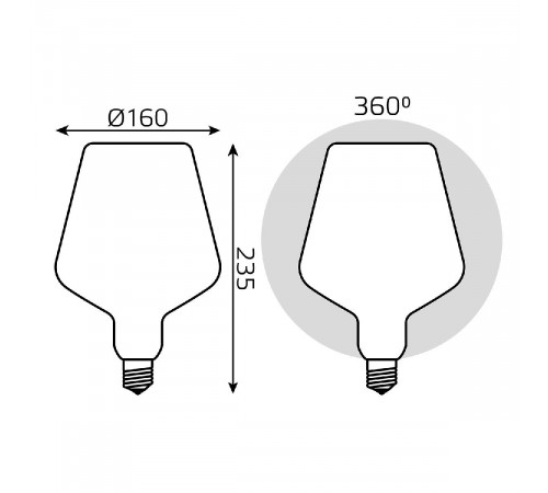 Лампа светодиодная филаментная Gauss E27 9W 4100К матовая 1016802209