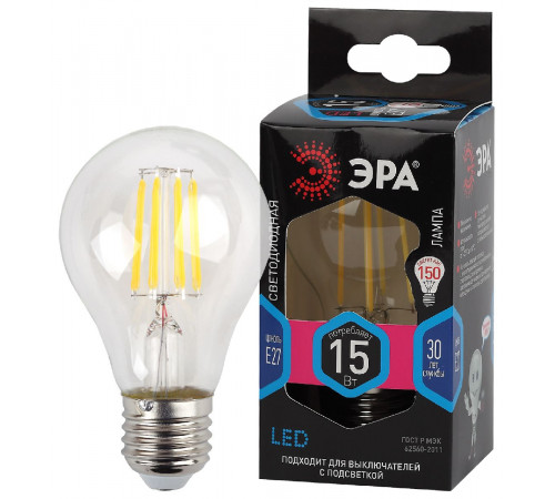 Лампа светодиодная Эра E27 15W 4000K F-LED A60-15W-840-E27 Б0046983 Лампа светодиодная Эра E27 15W 4000K F-LED A60-15W-840-E27 Б0046983