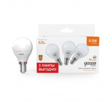 Лампа светодиодная Gauss Basic E14 5,5W 3000K 10531152T