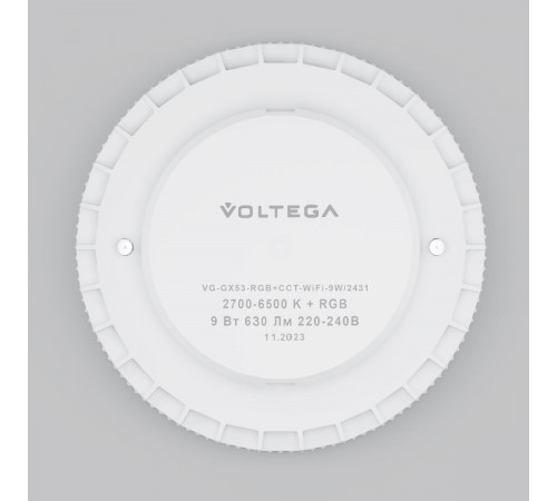 Лампа светодиодная Voltega Wi-Fi bulbs GX53 9W 2700K-6500K MIX-RGB DIM 2431 Лампа светодиодная Voltega Wi-Fi bulbs GX53 9W 2700K-6500K MIX-RGB DIM 2431