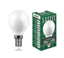 Лампа светодиодная Saffit SBG4511 шар E14 11W 2700K 55136