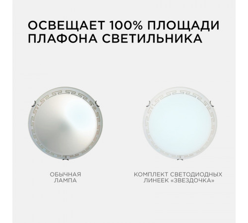 Комплект светодиодных линеек Apeyron Звездочка 220В 5730 8Вт 6400К IP30 12-15 Комплект светодиодных линеек Apeyron Звездочка 220В 5730 8Вт 6400К IP30 12-15