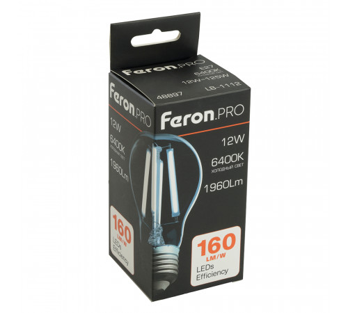 Светодиодная лампа Feron LB-1112 E27 12W 6400K 48897 Светодиодная лампа Feron LB-1112 E27 12W 6400K 48897