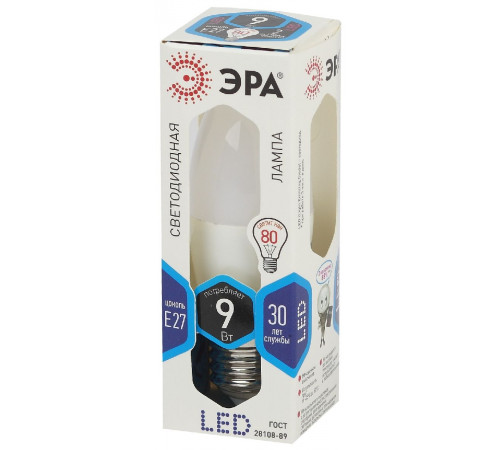 Лампа светодиодная Эра E27 9W 4000K LED B35-9W-840-E27 Б0027972 Лампа светодиодная Эра E27 9W 4000K LED B35-9W-840-E27 Б0027972