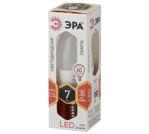 Лампа светодиодная Эра E14 7W 2700K LED B35-7W-827-E14 Б0020538