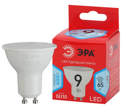 Лампа светодиодная Эра GU10 9W 4000K LED MR16-9W-840-GU10 R Б0050692