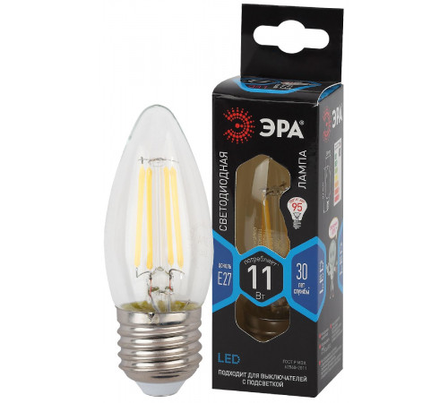 Лампа светодиодная Эра E27 11W 4000K F-LED B35-11w-840-E27 Б0046988 Лампа светодиодная Эра E27 11W 4000K F-LED B35-11w-840-E27 Б0046988