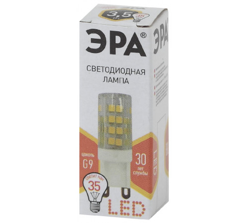 Лампа светодиодная Эра G9 3,5W 2700K LED JCD-3,5W-CER-827-G9 Б0027861 Лампа светодиодная Эра G9 3,5W 2700K LED JCD-3,5W-CER-827-G9 Б0027861