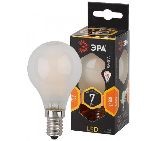 Лампа светодиодная Эра E14 7W 2700K F-LED P45-7W-827-E14 frost Б0027956 Лампа светодиодная Эра E14 7W 2700K F-LED P45-7W-827-E14 frost Б0027956