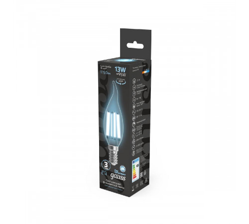 Лампа светодиодная Gauss Filament E14 13W 4100K 104801213 Лампа светодиодная Gauss Filament E14 13W 4100K 104801213