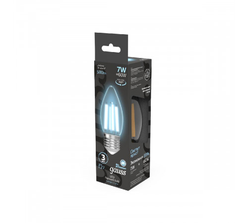 Лампа светодиодная Gauss Filament E27 7W 4100K 103802207 Лампа светодиодная Gauss Filament E27 7W 4100K 103802207