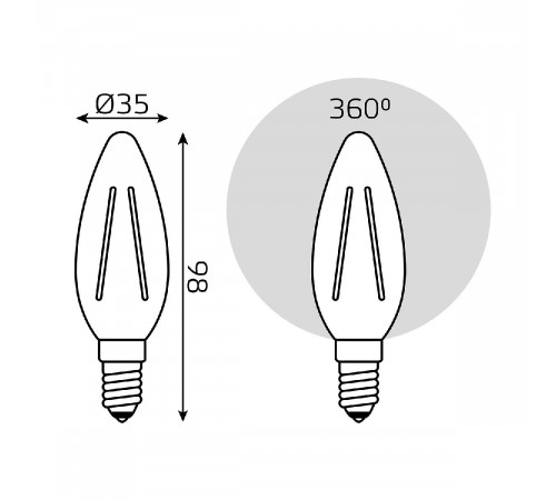 Лампа светодиодная Gauss Filament E14 7W 4100K 103901207T