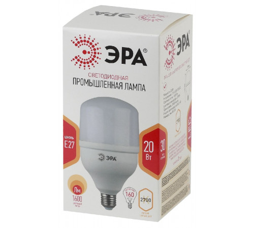Лампа светодиодная Эра E27 20W 2700K LED POWER T80-20W-2700-E27 Б0027000 Лампа светодиодная Эра E27 20W 2700K LED POWER T80-20W-2700-E27 Б0027000