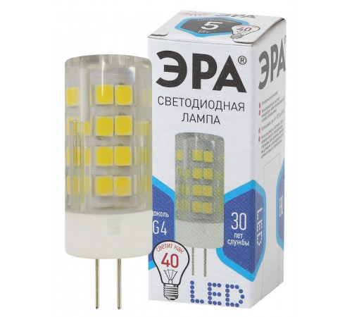 Лампа светодиодная Эра G4 5W 4000K LED JC-5W-220V-CER-840-G4 Б0027858 Лампа светодиодная Эра G4 5W 4000K LED JC-5W-220V-CER-840-G4 Б0027858