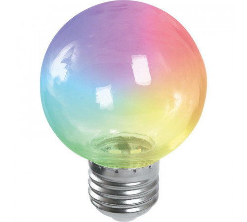 Лампа светодиодная Feron LB-371 шар прозрачный E27 3W RGB плавная смена цвета 38133 Лампа светодиодная Feron LB-371 шар прозрачный E27 3W RGB плавная смена цвета 38133
