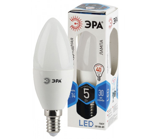 Лампа светодиодная Эра E14 5W 4000K LED B35-5W-840-E14 Б0018872 Лампа светодиодная Эра E14 5W 4000K LED B35-5W-840-E14 Б0018872
