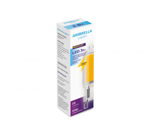 Светодиодная лампа Ambrella Light Filament G9 Капсула G9 3W 4200K 204521 Светодиодная лампа Ambrella Light Filament G9 Капсула G9 3W 4200K 204521
