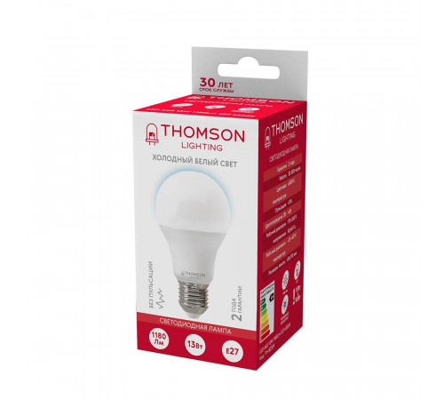 Лампа светодиодная Thomson E27 13W 6500K груша матовая TH-B2304 Лампа светодиодная Thomson E27 13W 6500K груша матовая TH-B2304