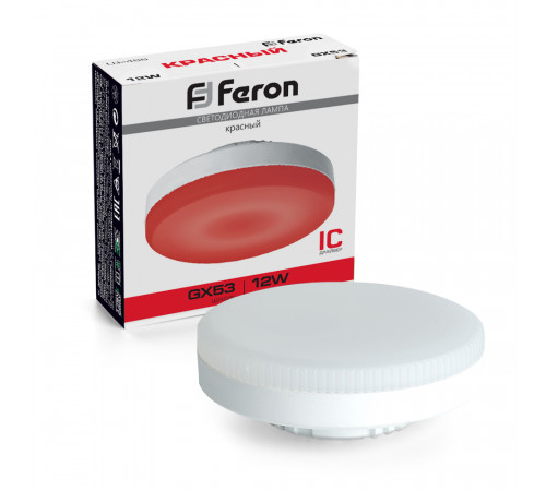 Лампа светодиодная Feron LB-455 GX53 12W красный 51018 Лампа светодиодная Feron LB-455 GX53 12W красный 51018