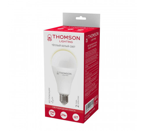 Лампа светодиодная Thomson E27 21W 3000K груша матовая TH-B2099 Лампа светодиодная Thomson E27 21W 3000K груша матовая TH-B2099