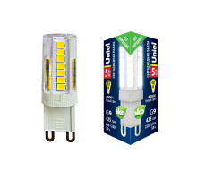 Лампа светодиодная (UL-00006749) Uniel G9 5W 4000K прозрачная LED-JCD-5W/4000K/G9/CL GLZ09TR