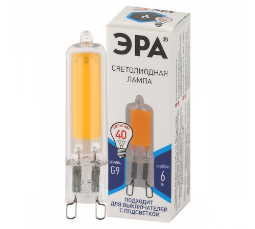Лампа светодиодная Эра G9 6W 4000K LED JCD-6W-GL-840-G9 Б0049086 Лампа светодиодная Эра G9 6W 4000K LED JCD-6W-GL-840-G9 Б0049086