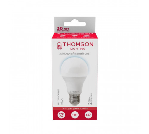 Лампа светодиодная Thomson E27 11W 6500K груша матовая TH-B2303 Лампа светодиодная Thomson E27 11W 6500K груша матовая TH-B2303