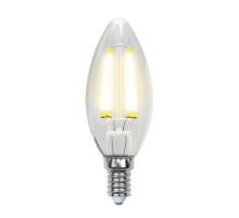 Лампа светодиодная филаментная (UL-00002196) Uniel E14 6W 3000K прозрачная LED-C35-6W/WW/E14/CL GLA01TR