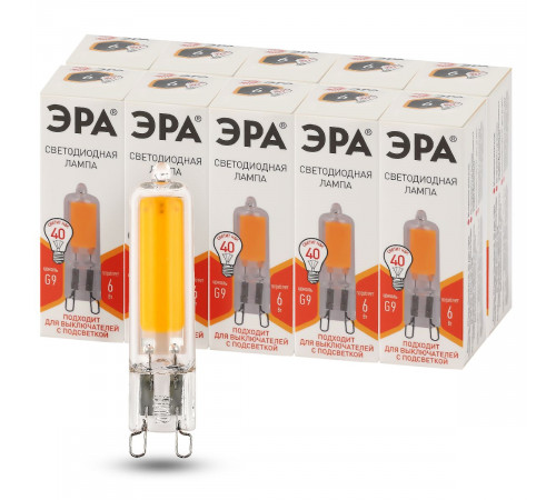 Лампа светодиодная Эра G9 6W 2700K LED JCD-6W-GL-827-G9 Б0049085 Лампа светодиодная Эра G9 6W 2700K LED JCD-6W-GL-827-G9 Б0049085