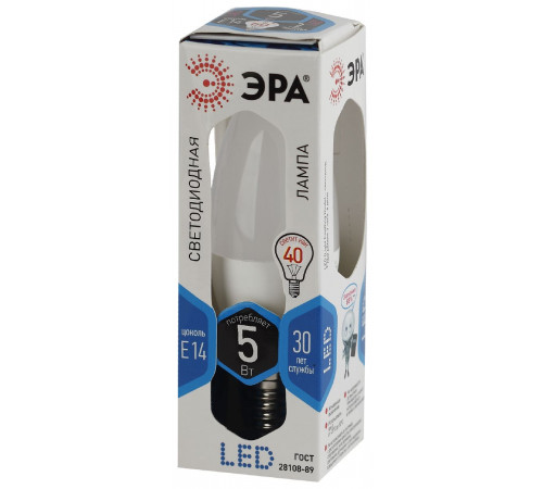 Лампа светодиодная Эра E14 5W 4000K LED B35-5W-840-E14 Б0018872 Лампа светодиодная Эра E14 5W 4000K LED B35-5W-840-E14 Б0018872