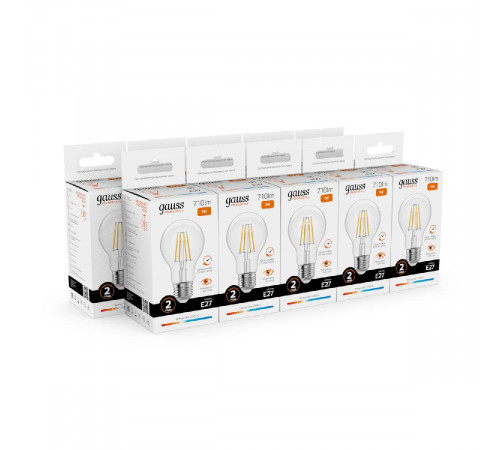 Лампа светодиодная Gauss Filament Elementary E27 9W 2700K 22219 Лампа светодиодная Gauss Filament Elementary E27 9W 2700K 22219