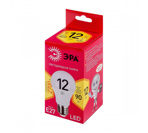 Лампа светодиодная Эра E27 12W 2700K LED A60-12W-827-E27 R Б0050197 Лампа светодиодная Эра E27 12W 2700K LED A60-12W-827-E27 R Б0050197