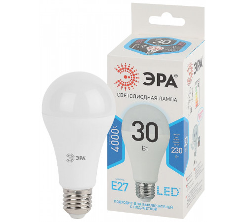 Лампа светодиодная Эра E27 30W 4000K LED A65-30W-840-E27 Б0048016 Лампа светодиодная Эра E27 30W 4000K LED A65-30W-840-E27 Б0048016