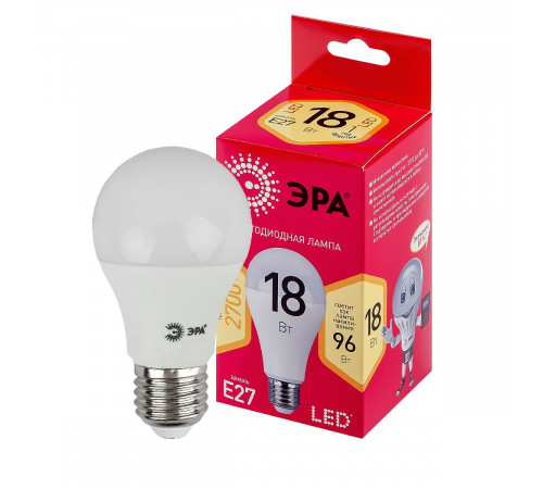 Лампа светодиодная Эра E27 18W 2700K LED A65-18W-827-E27 R Б0051850 Лампа светодиодная Эра E27 18W 2700K LED A65-18W-827-E27 R Б0051850
